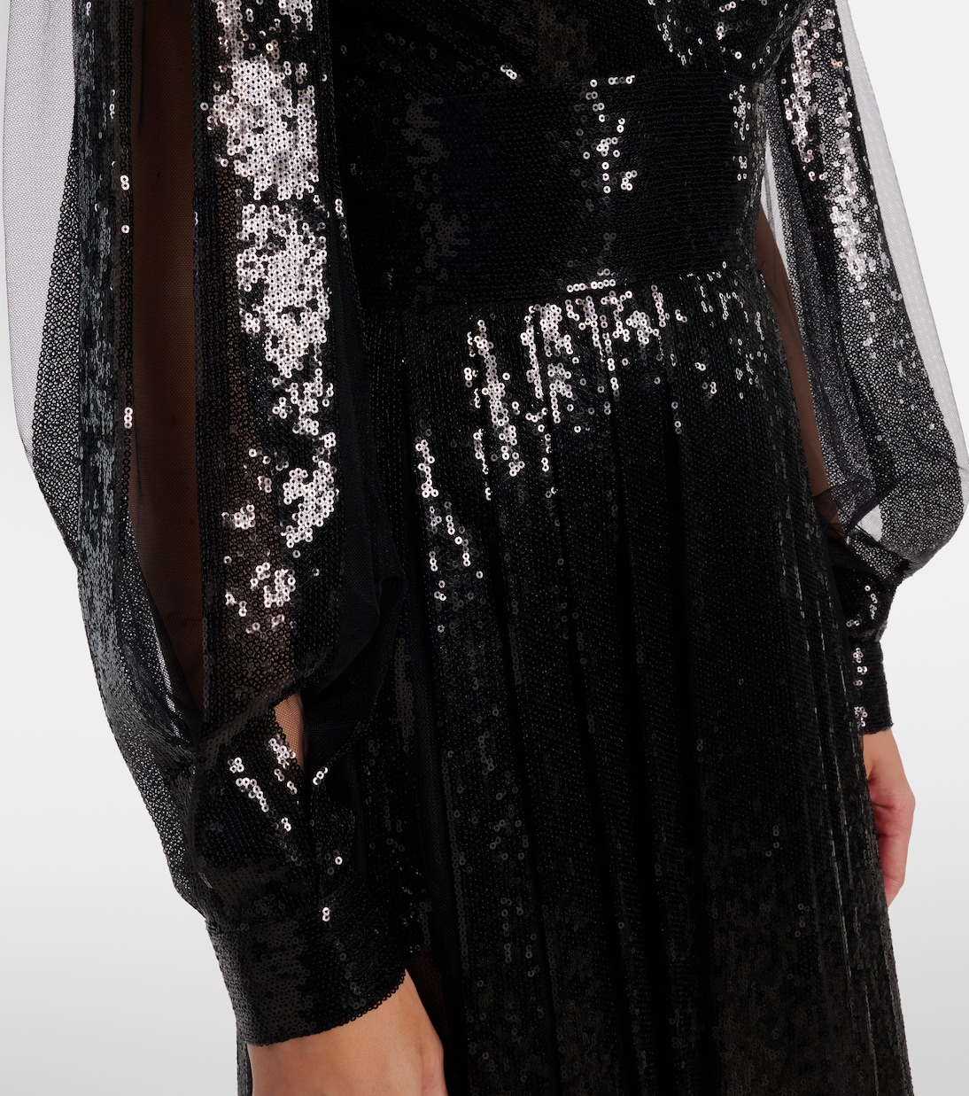 Robe longue en tulle à sequins | Elie Saab