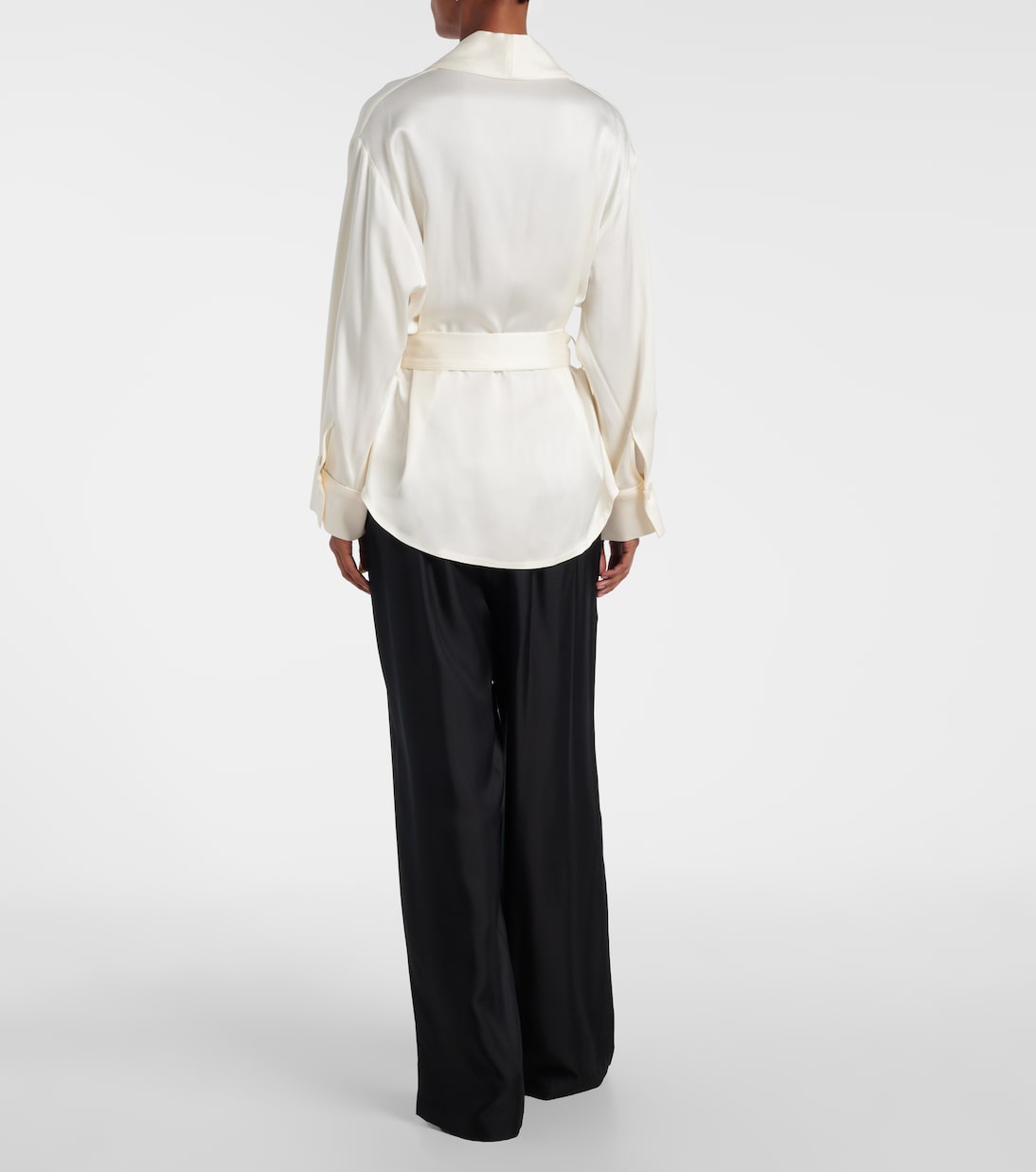 Belted satin wrap top | Victoria Beckham