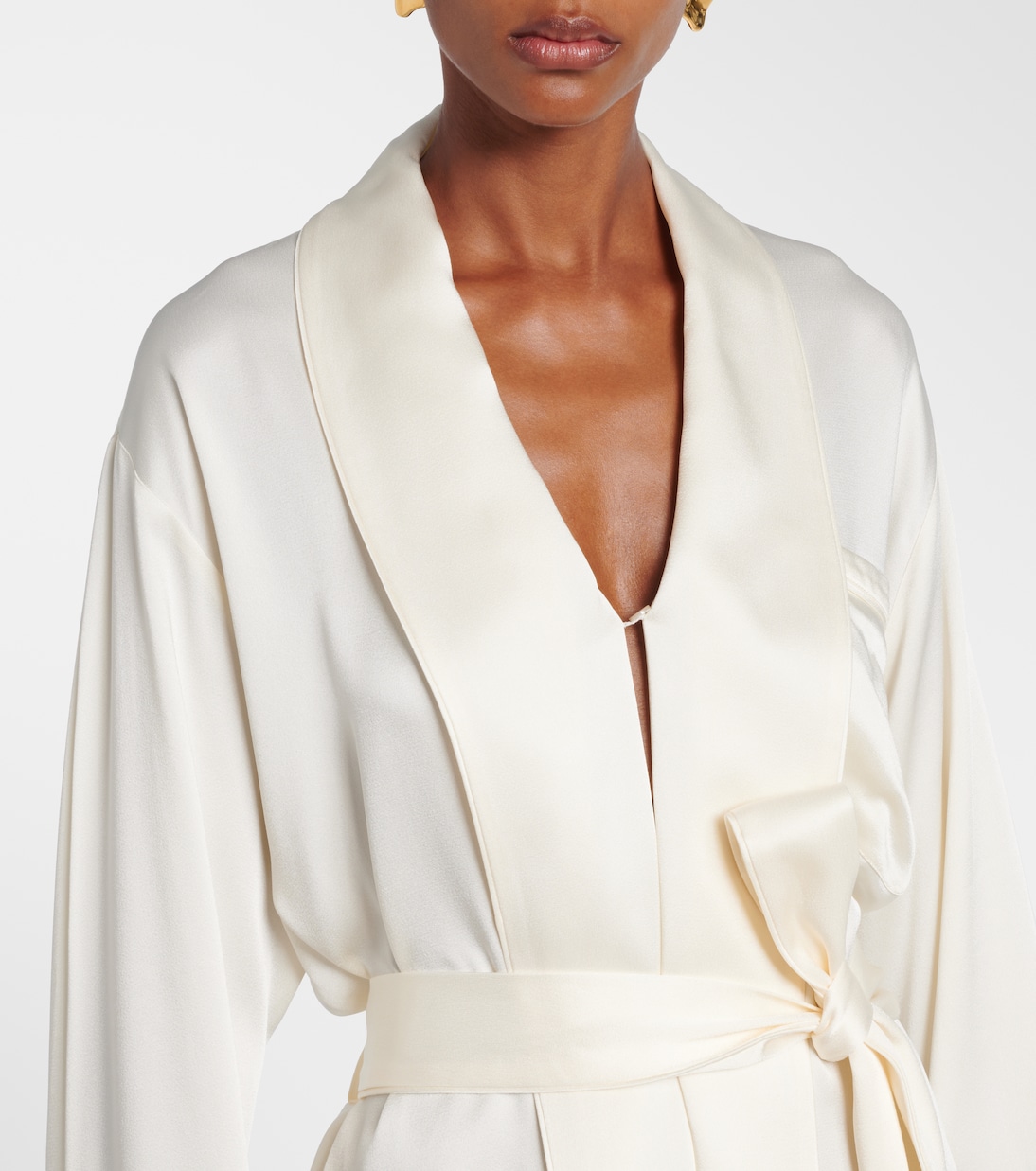 Belted satin wrap top | Victoria Beckham