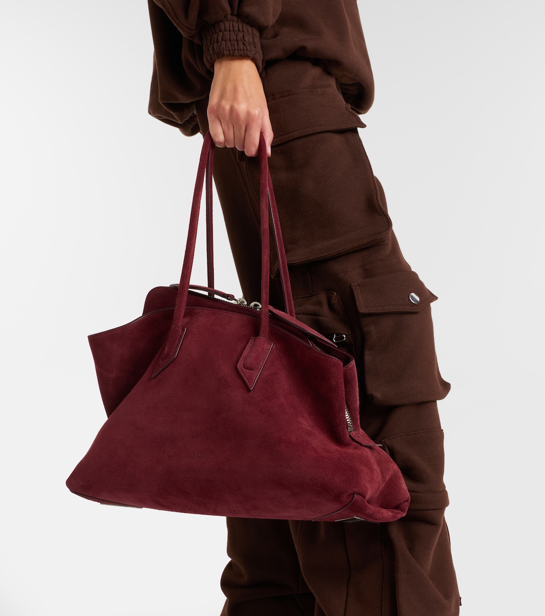 Tote Bag La Passeggiata Medium aus Veloursleder | The Attico