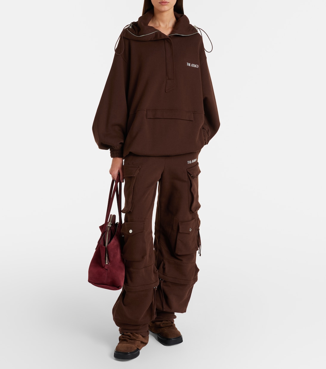 Tote Bag La Passeggiata Medium aus Veloursleder | The Attico