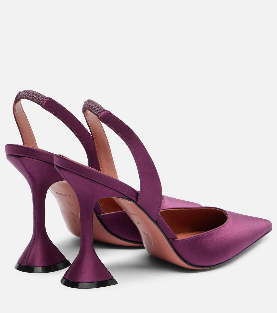 Holli 95 satin slingback pumps | Amina Muaddi