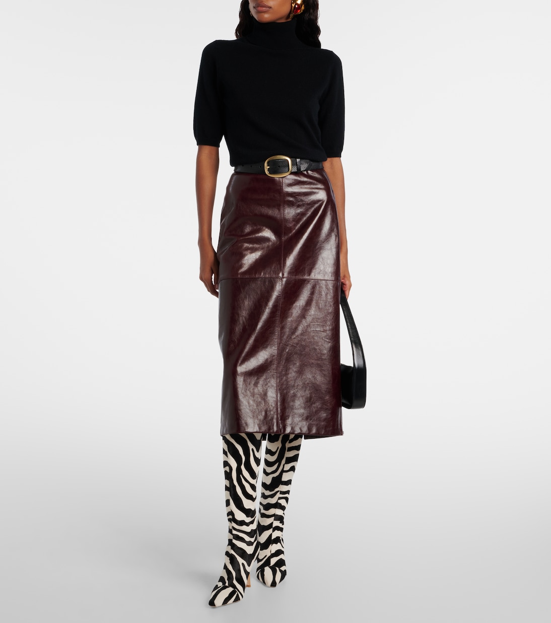Bottes Gloria 85 en cuir façon poulain | Jimmy Choo