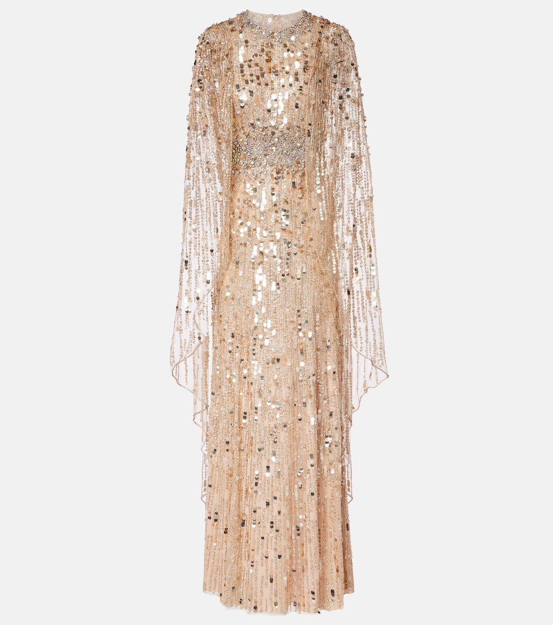 Honey Dew caped embellished gown | Jenny Packham