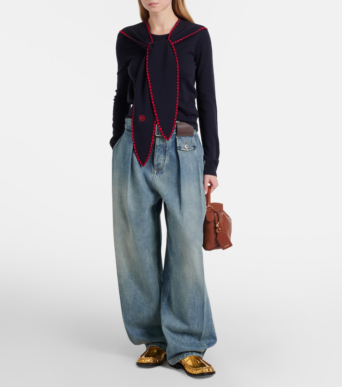 Scarf-detail wool sweater | Loewe