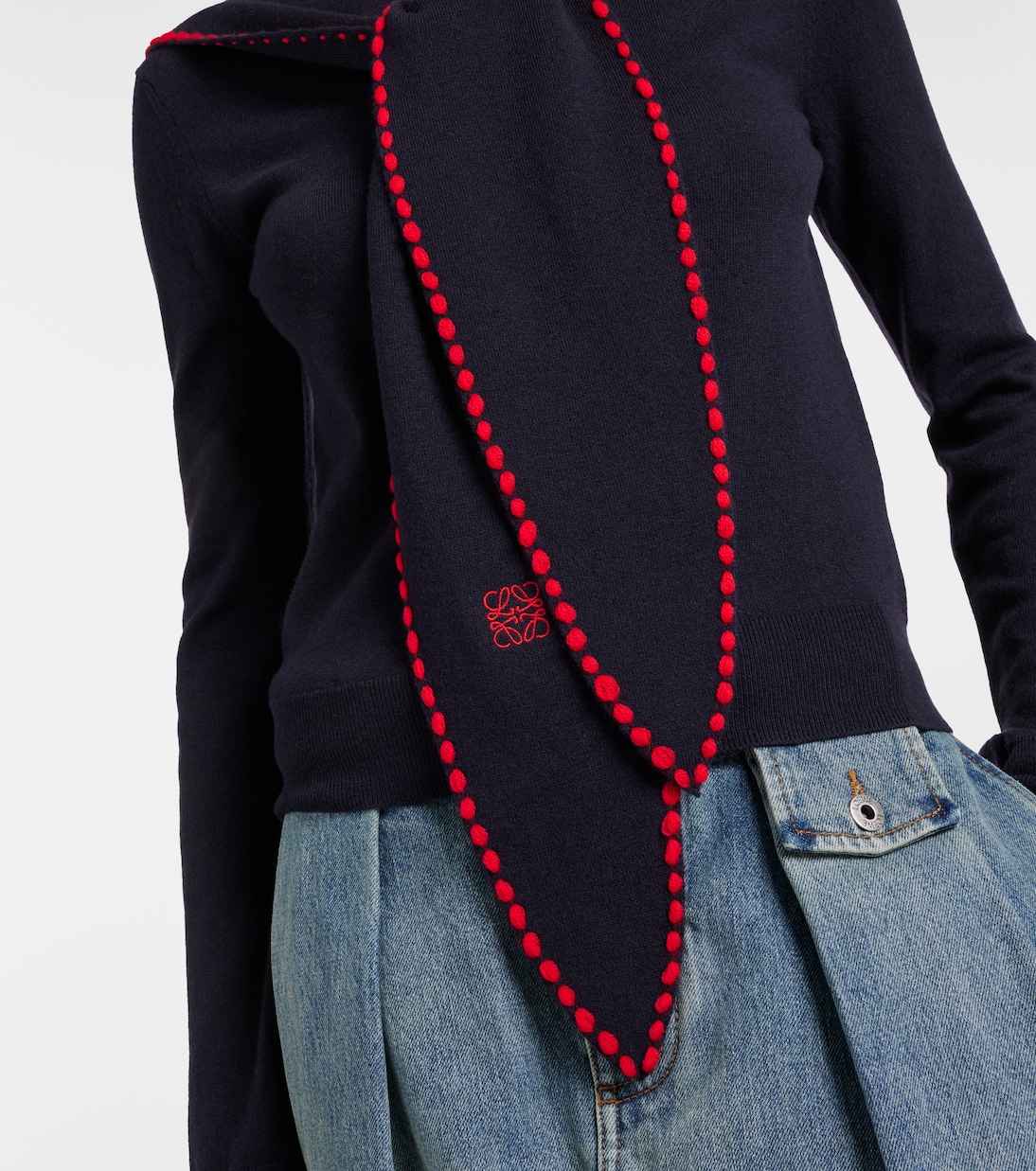 Scarf-detail wool sweater | Loewe