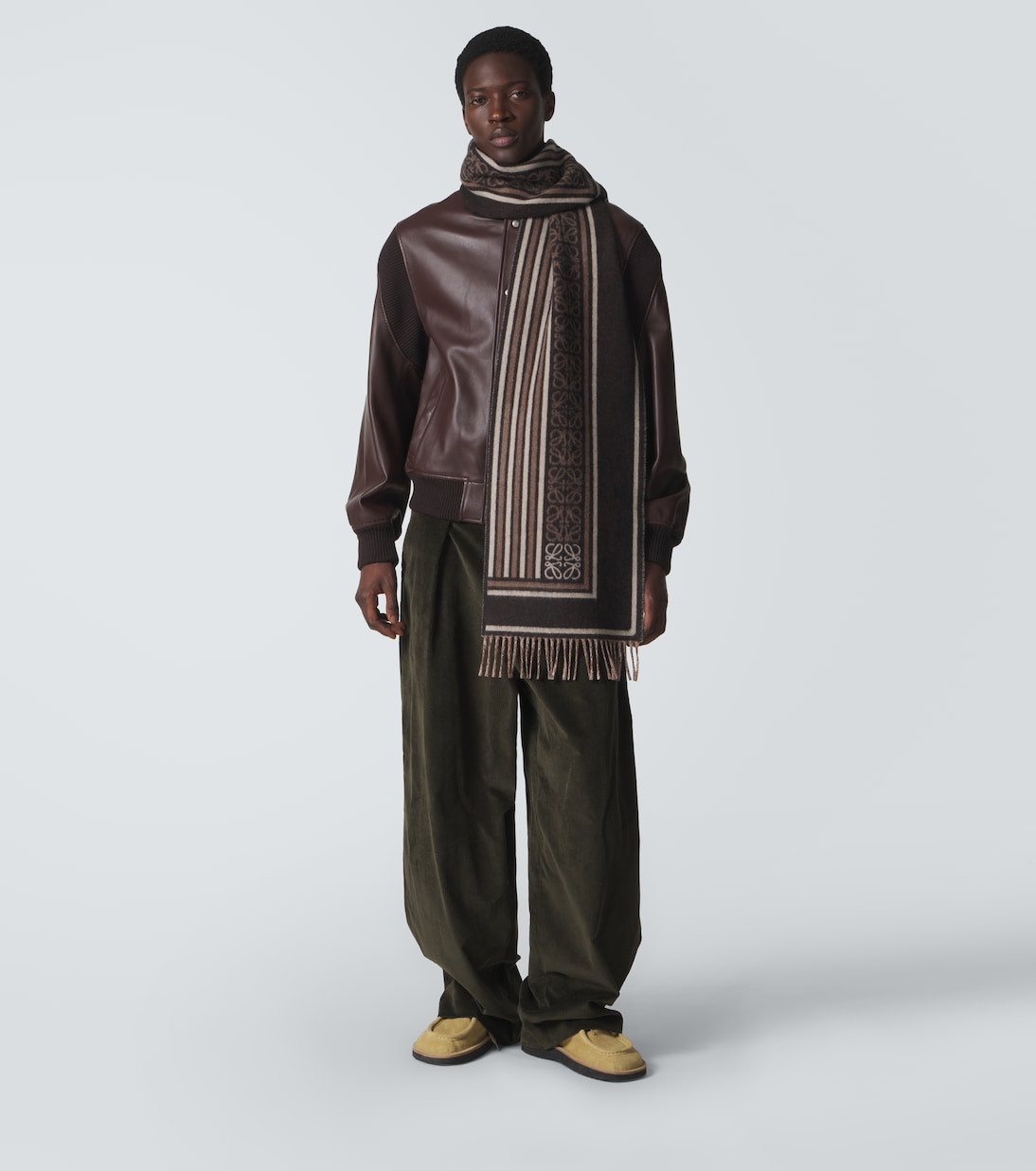 Anagram wool and cashmere jacquard scarf | Loewe