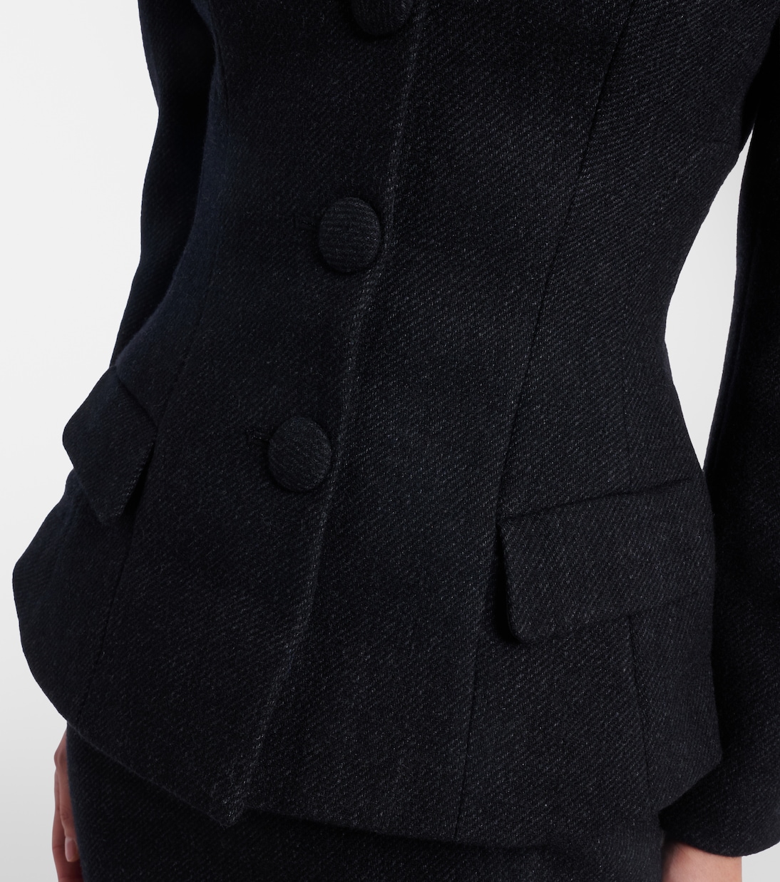 Wool-blend twill midi dress | Self-Portrait