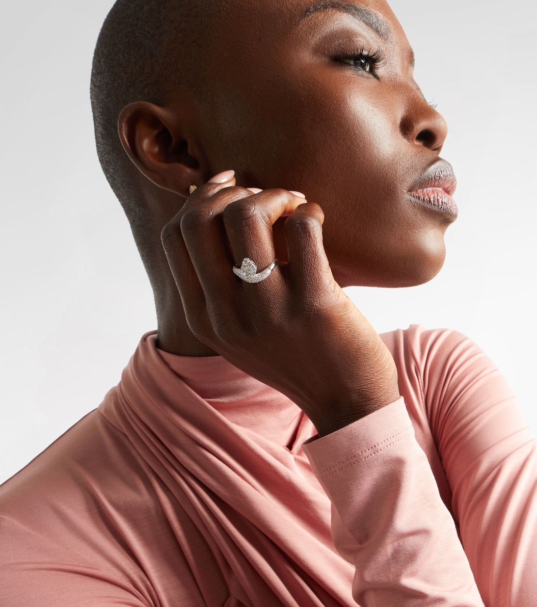 Wave Alliance 18kt white gold ring with diamonds | Persée