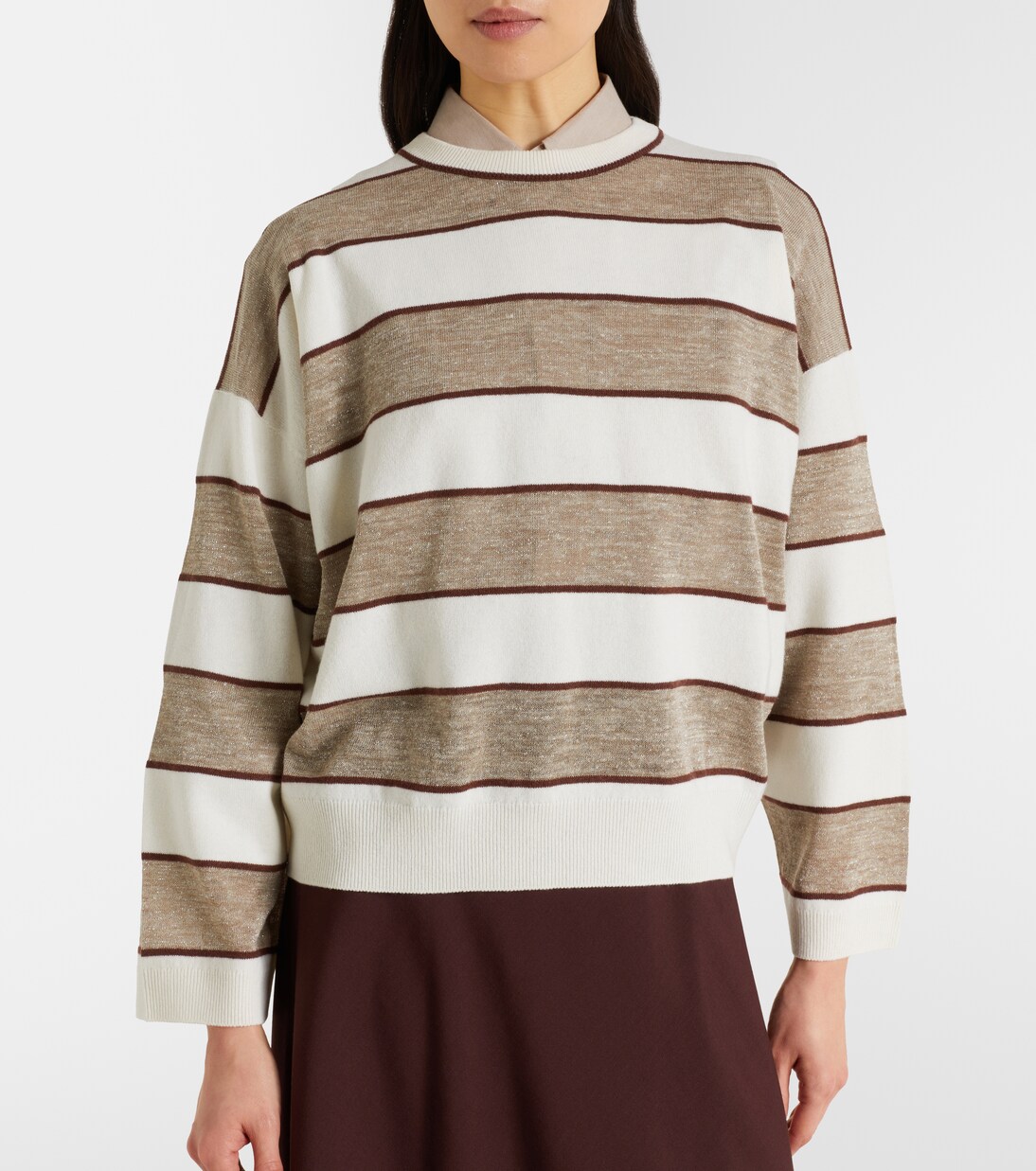 Striped wool, cashmere, and silk sweater | Brunello Cucinelli