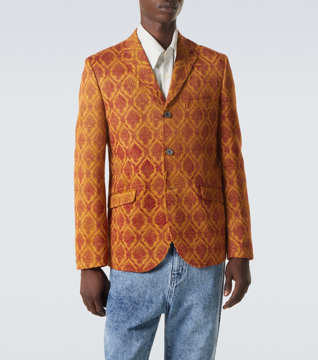 Floral single-breasted jacquard blazer | Junya Watanabe