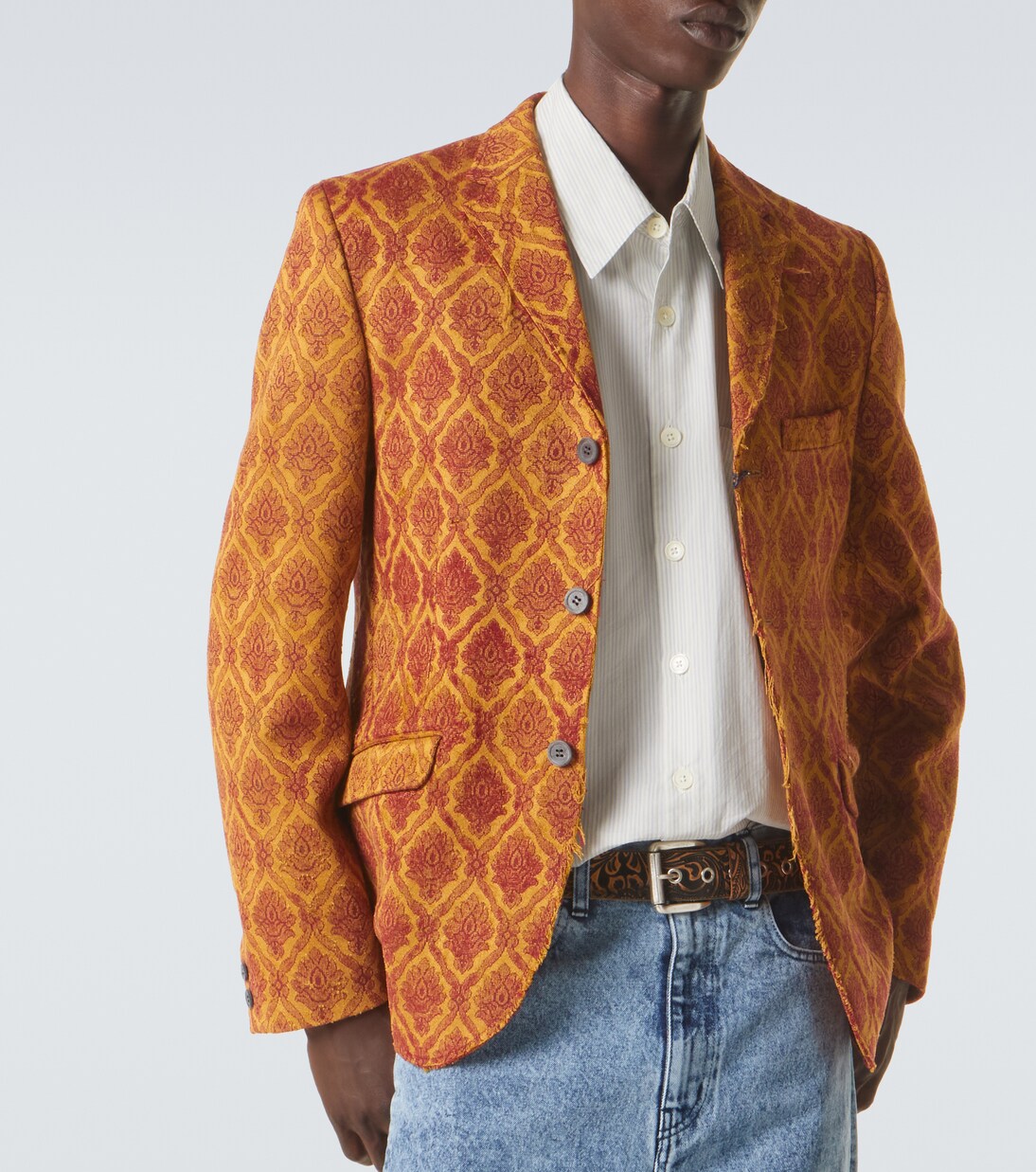Floral single-breasted jacquard blazer | Junya Watanabe
