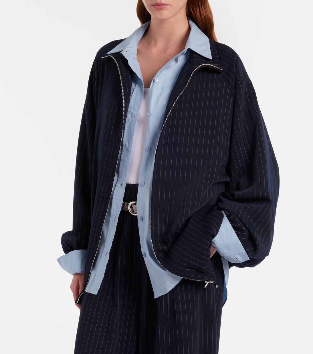 Baxter pinstripe oversized jacket | The Frankie Shop