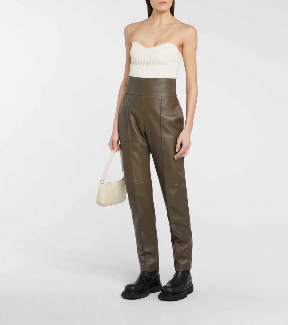 Pantaloni slim a vita alta in pelle | Alexandre Vauthier