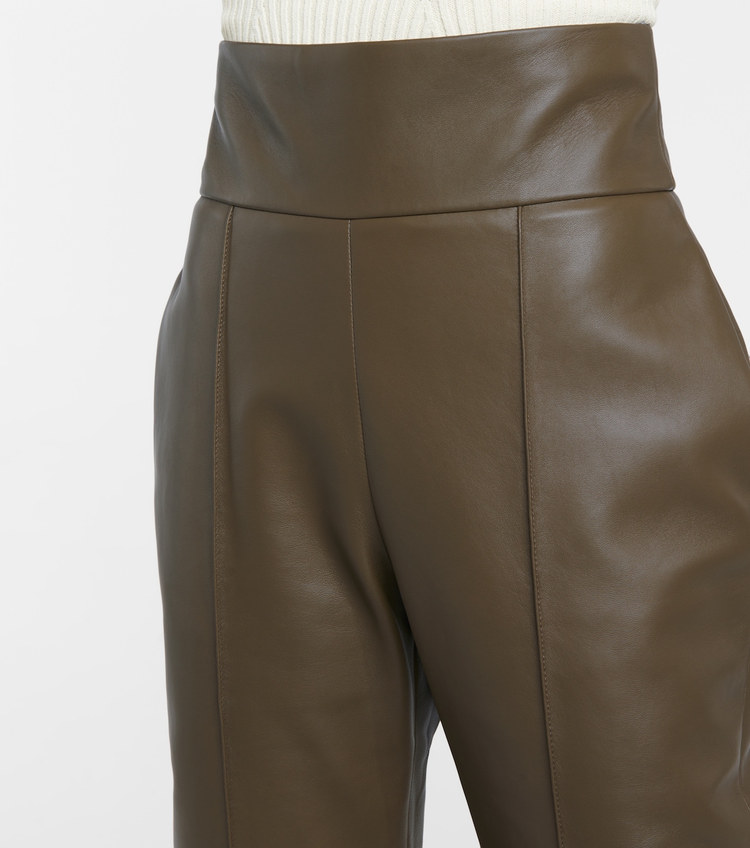 Pantaloni slim a vita alta in pelle | Alexandre Vauthier