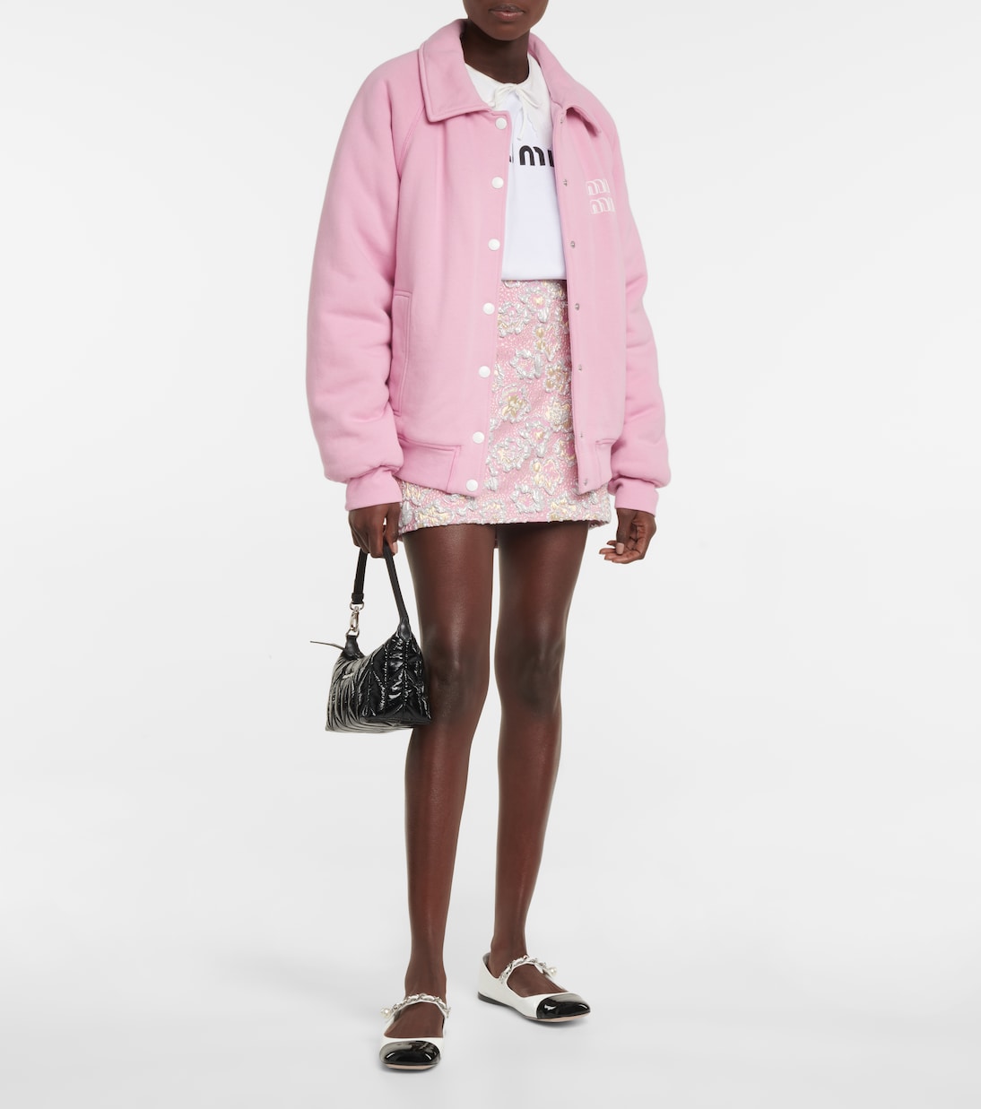 Ballerine in vernice con perle bijoux | Miu Miu