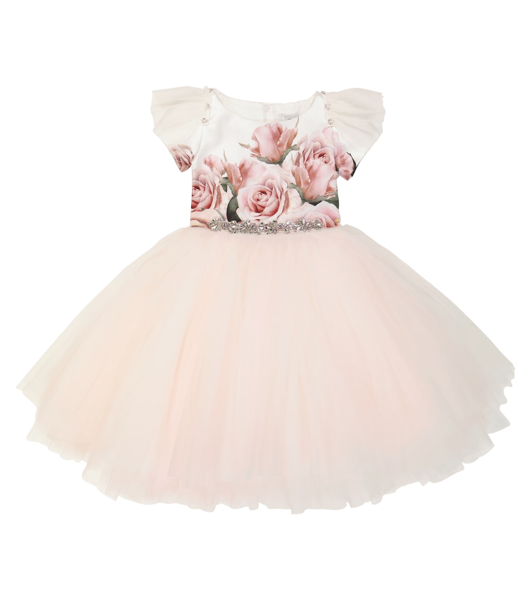 Bedrucktes Kleid mit Tüll | Monnalisa