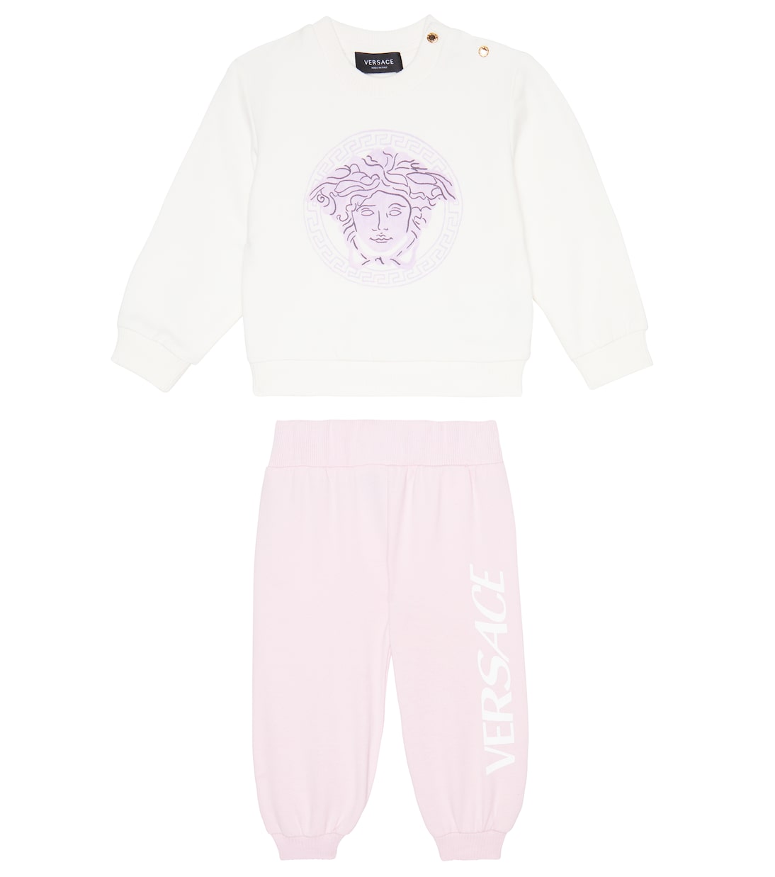 Bébé – Ensemble sweat-shirt et pantalon de survêtement Medusa en coton mélangé | Versace Kids