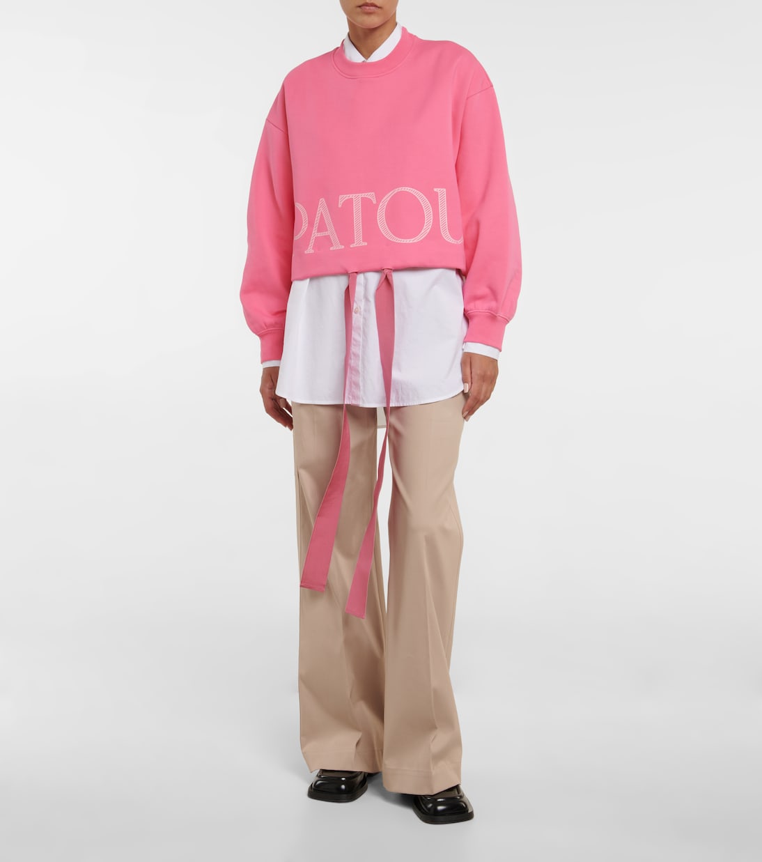 Cropped-Pullover aus Baumwoll-Jersey | Patou