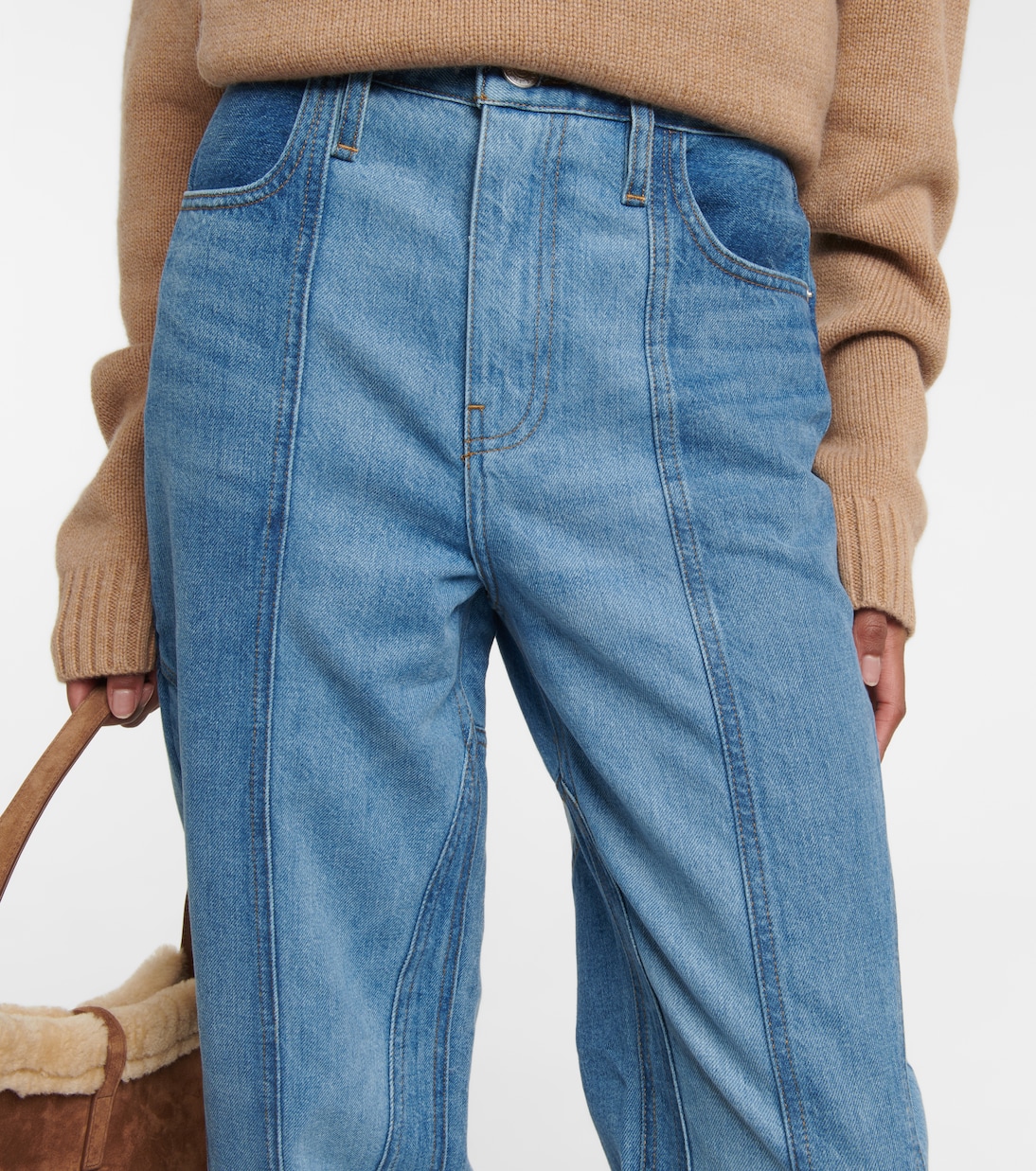 Warped Stripe Barrel high-rise jeans | Frame