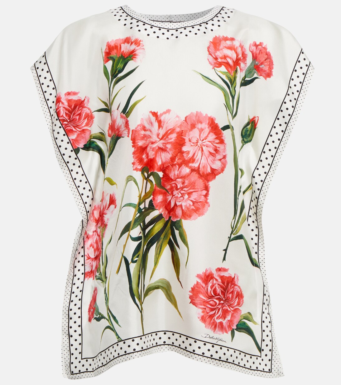Dolce & Gabbana Light Blue Silk Ascot Collar Long Sleeves Top main image 0
