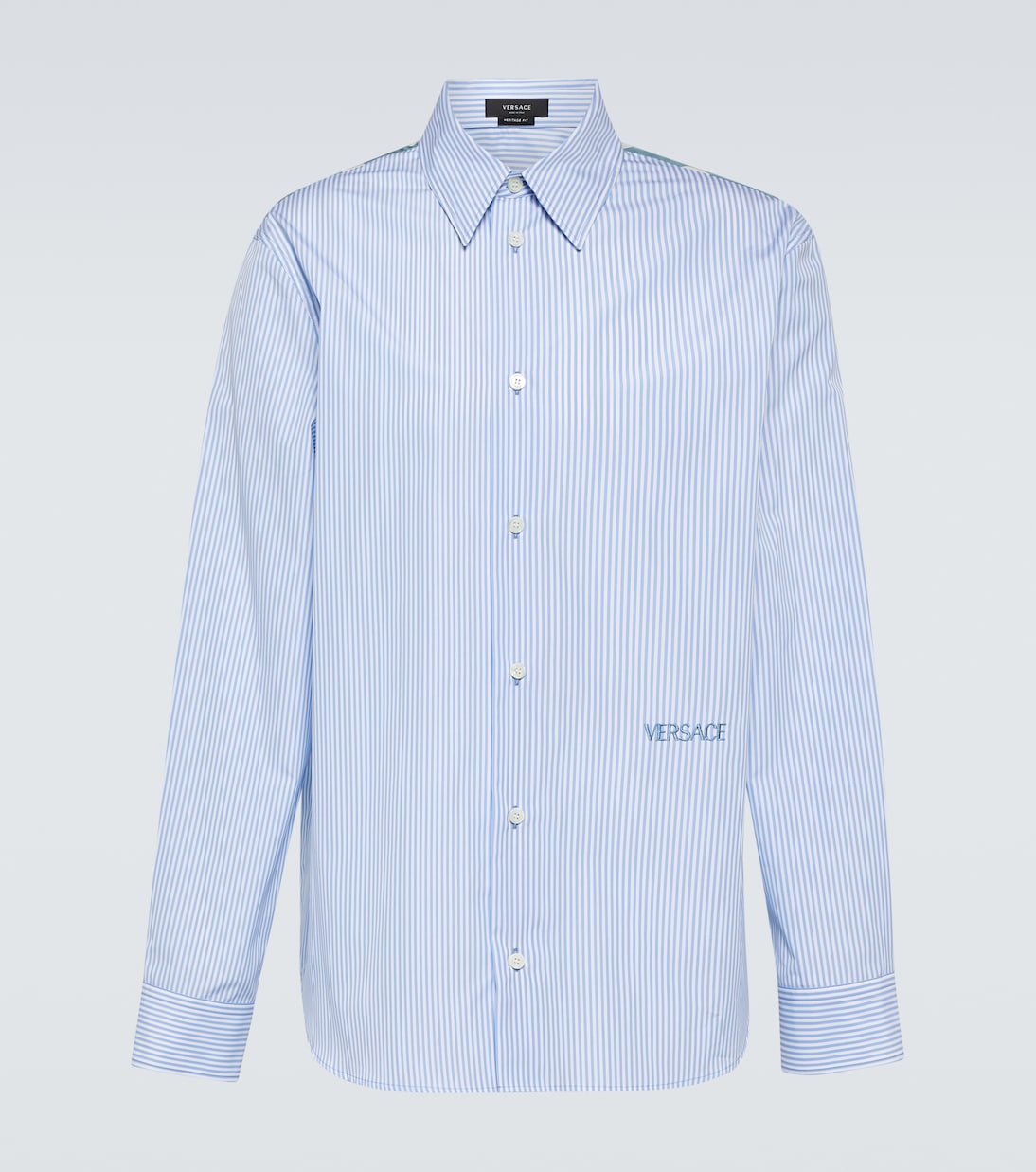 Versace blue dress shirt new arrivals