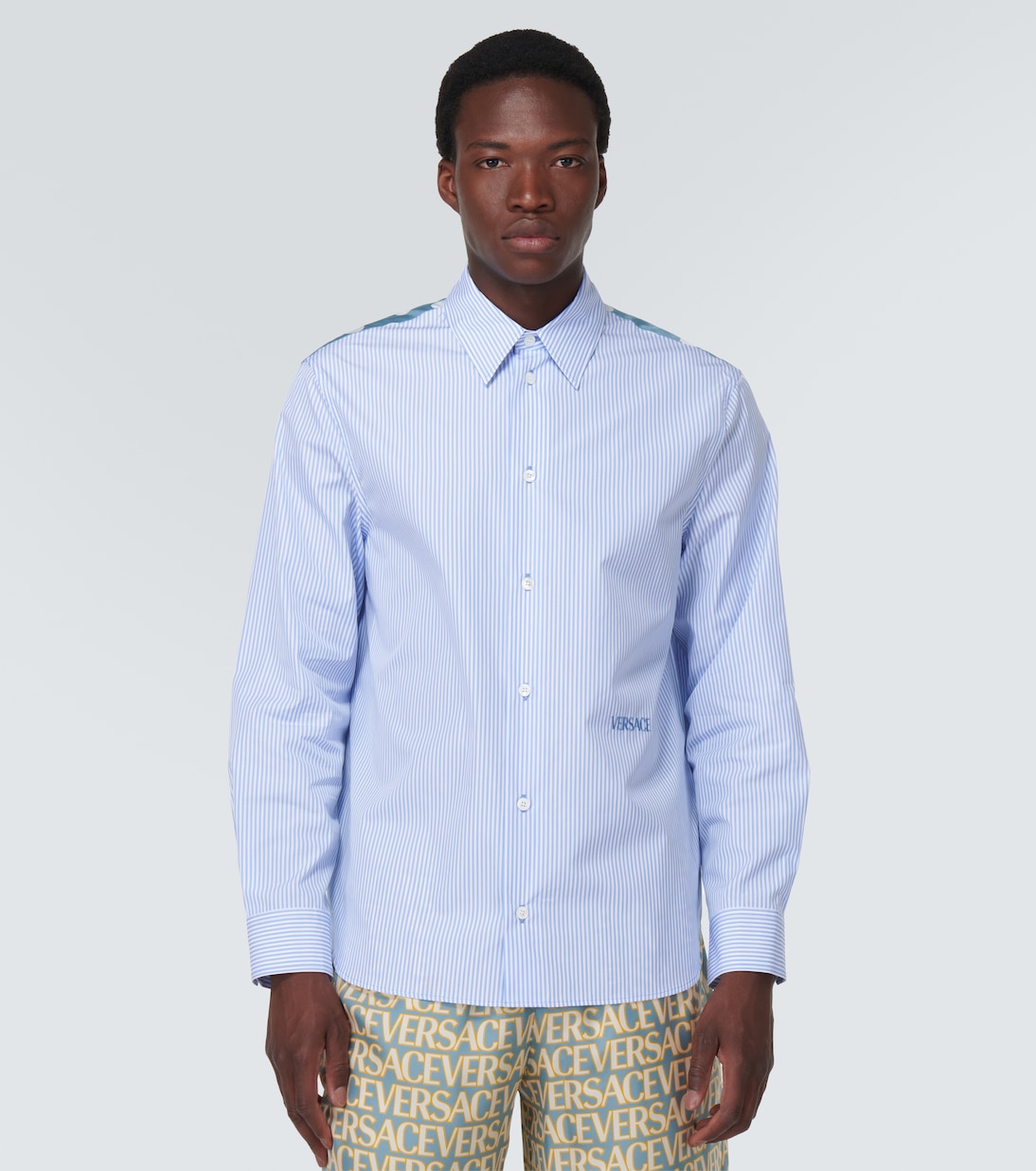 Besticktes Hemd aus Baumwollpopeline | Versace