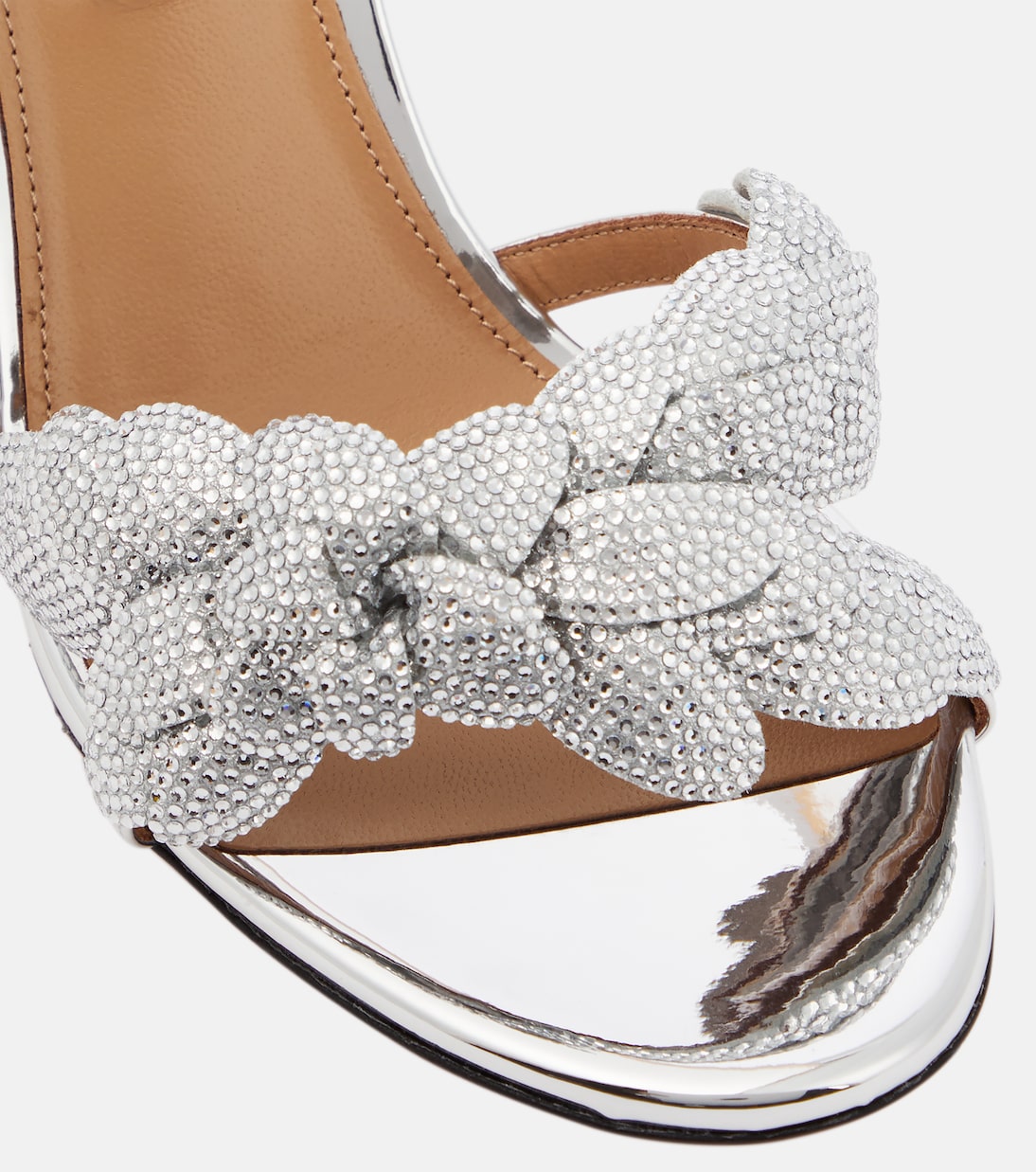 Sandali Galactic Flower 75 in pelle con cristalli | Aquazzura