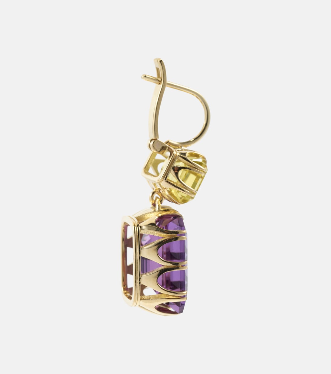 Orecchini in oro 18kt ILEANA MAKRI con topazio e ametista, gioielli eleganti per giovani trendy