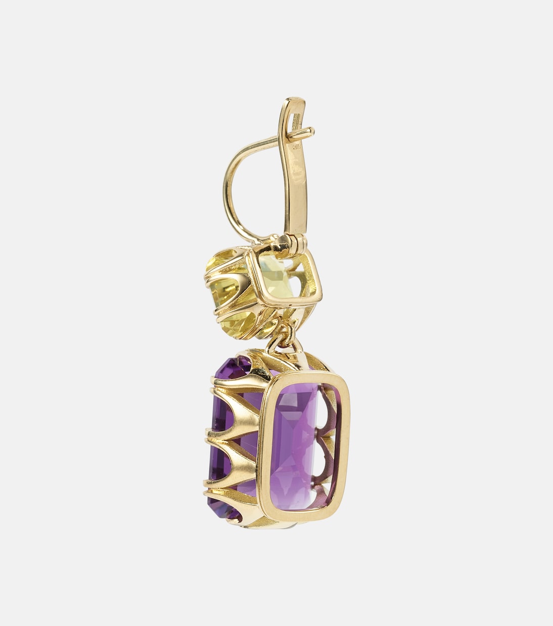 Orecchini in oro 18kt ILEANA MAKRI con topazio e ametista, gioielli eleganti per giovani trendy