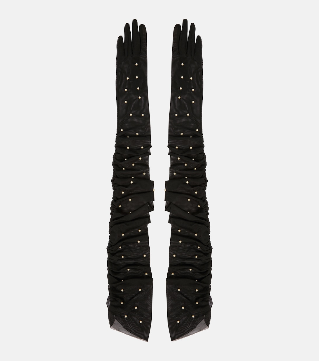 Leontyne embellished ruched gloves | Jennifer Behr