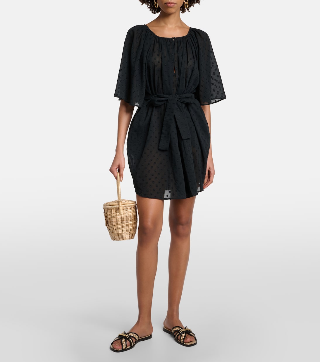 Robe en coton à plumetis | Marysia