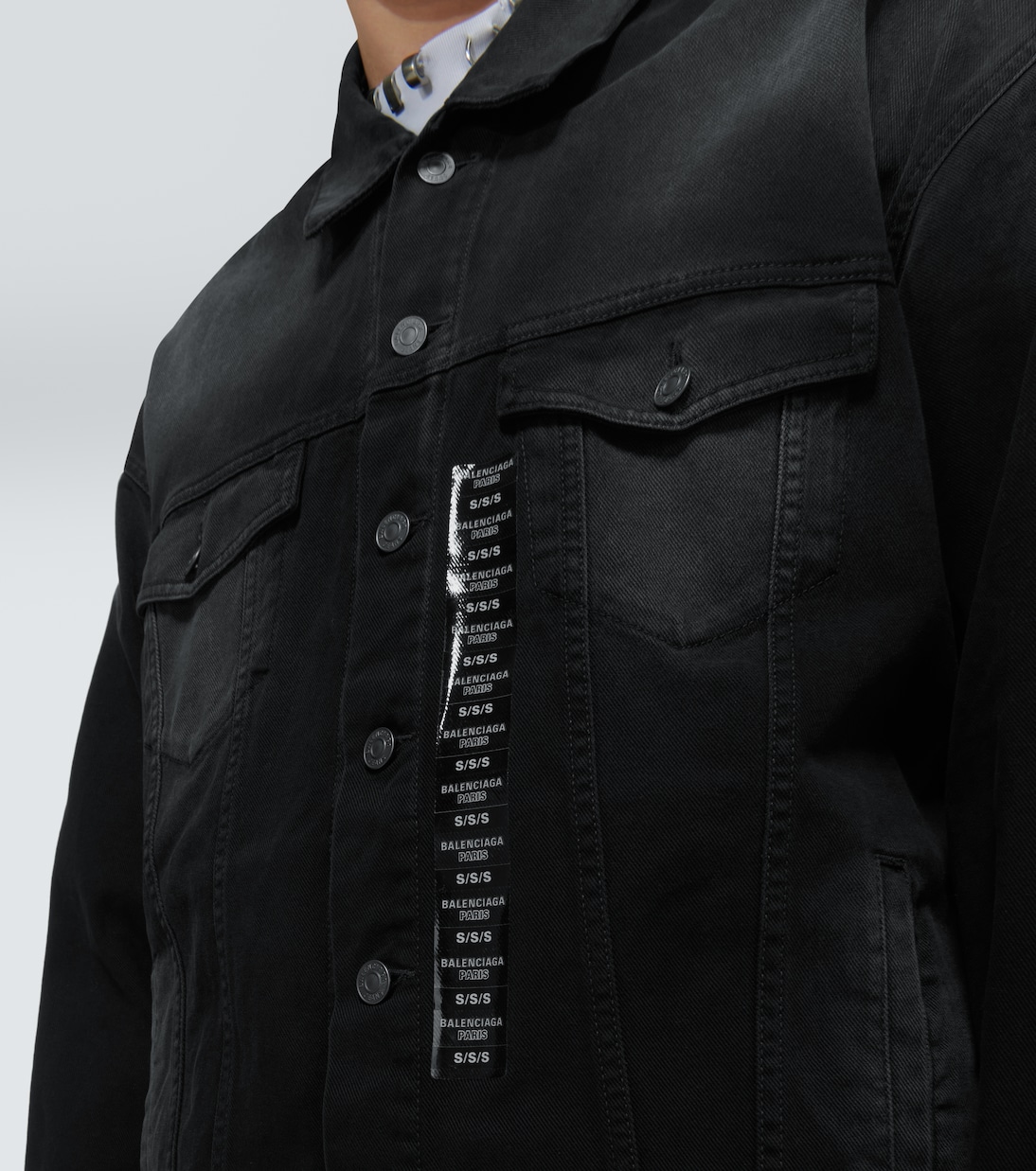 Oversize-Jeansjacke Size Sticker | Balenciaga