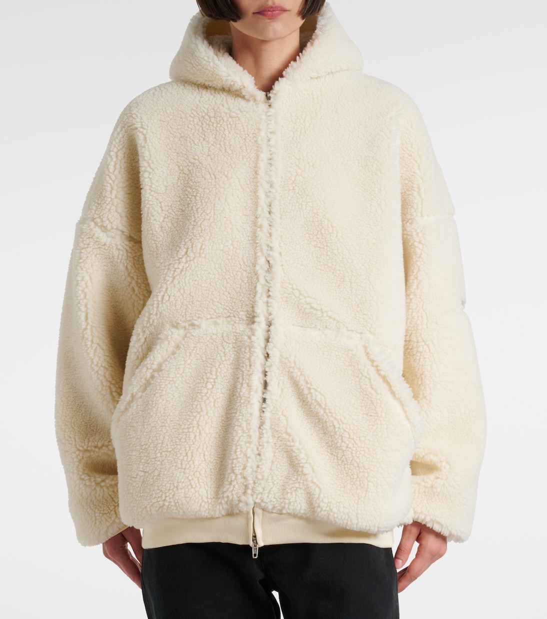 Sudadera oversized de borrego sintético | Balenciaga