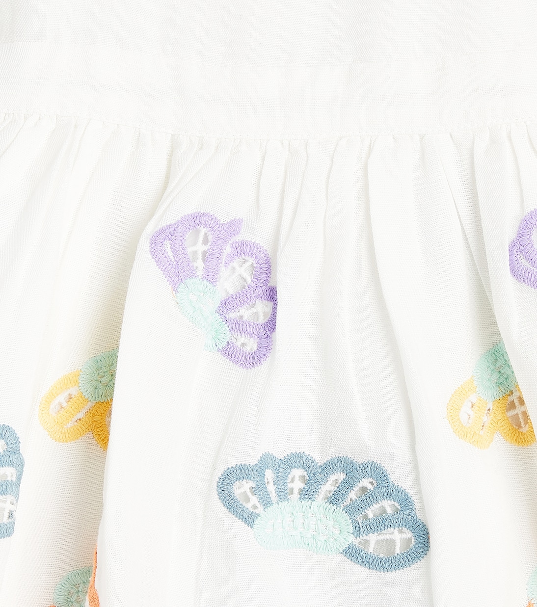 Baby - Abito in cotone e lino con ricami | Stella McCartney Kids