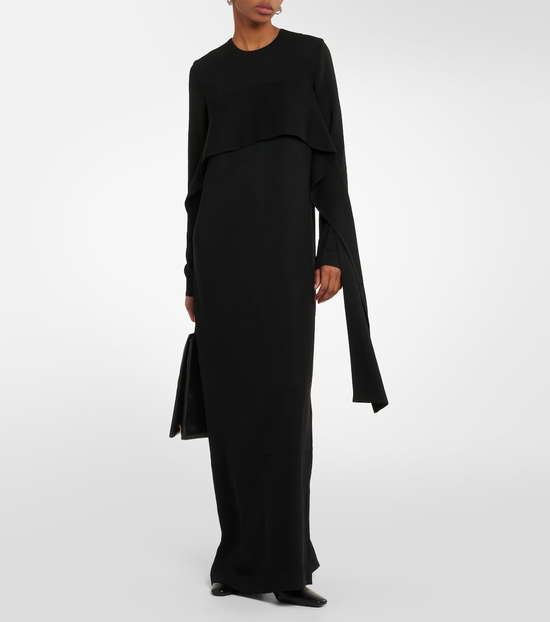 Vestido largo de cady drapeado | Toteme