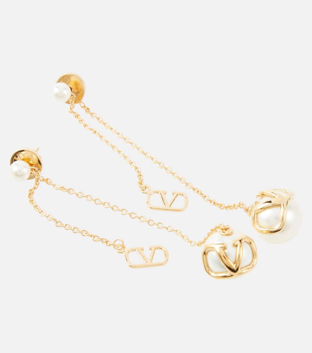 Orecchini con Perle Finto Valentino VLogo, Stile Giovanile