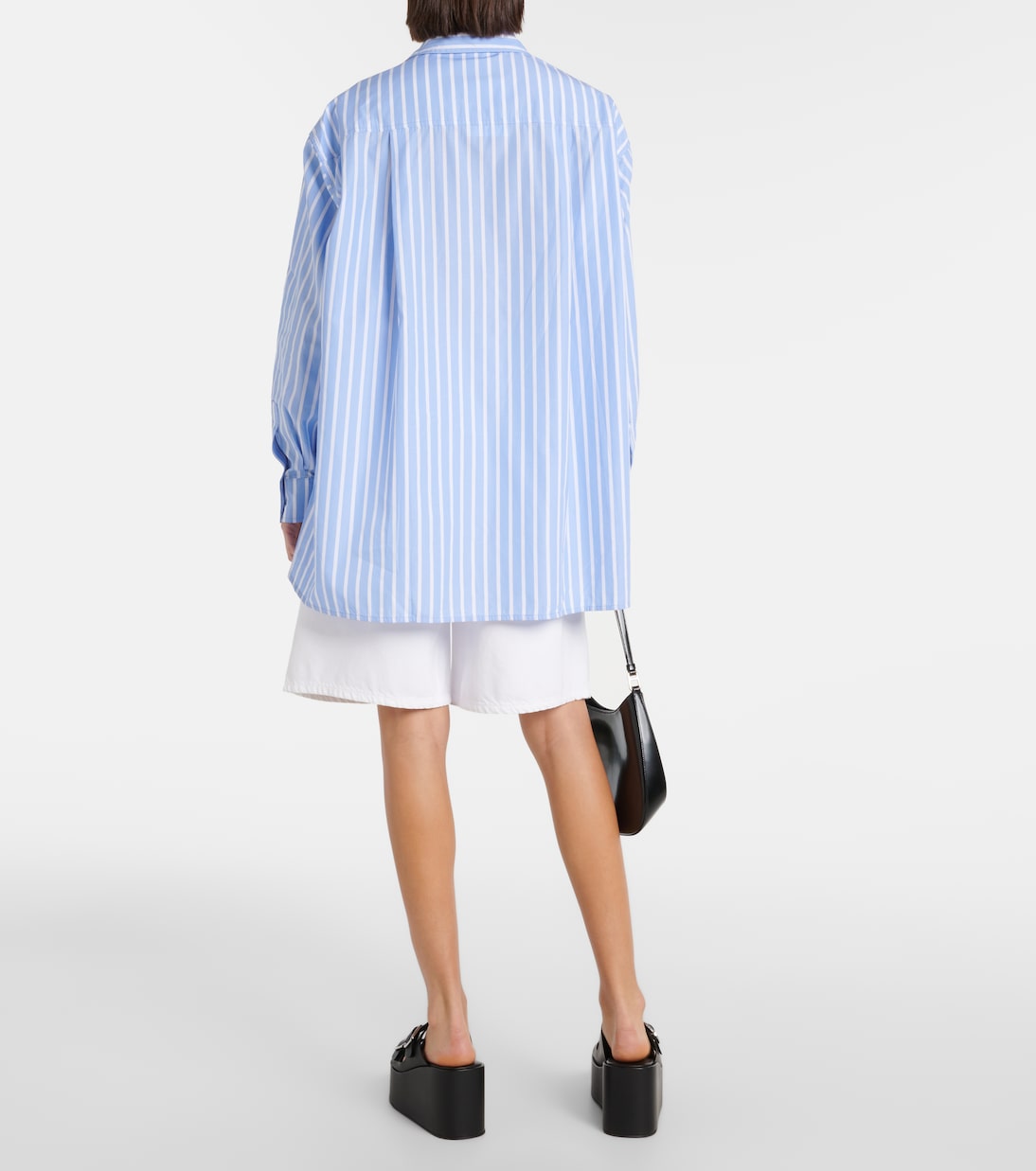 Camisa de mezcla de algodón a rayas | The Frankie Shop