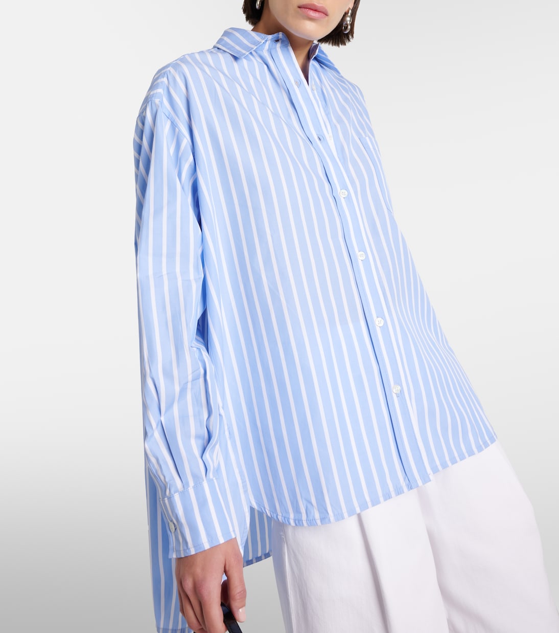 Camisa de mezcla de algodón a rayas | The Frankie Shop