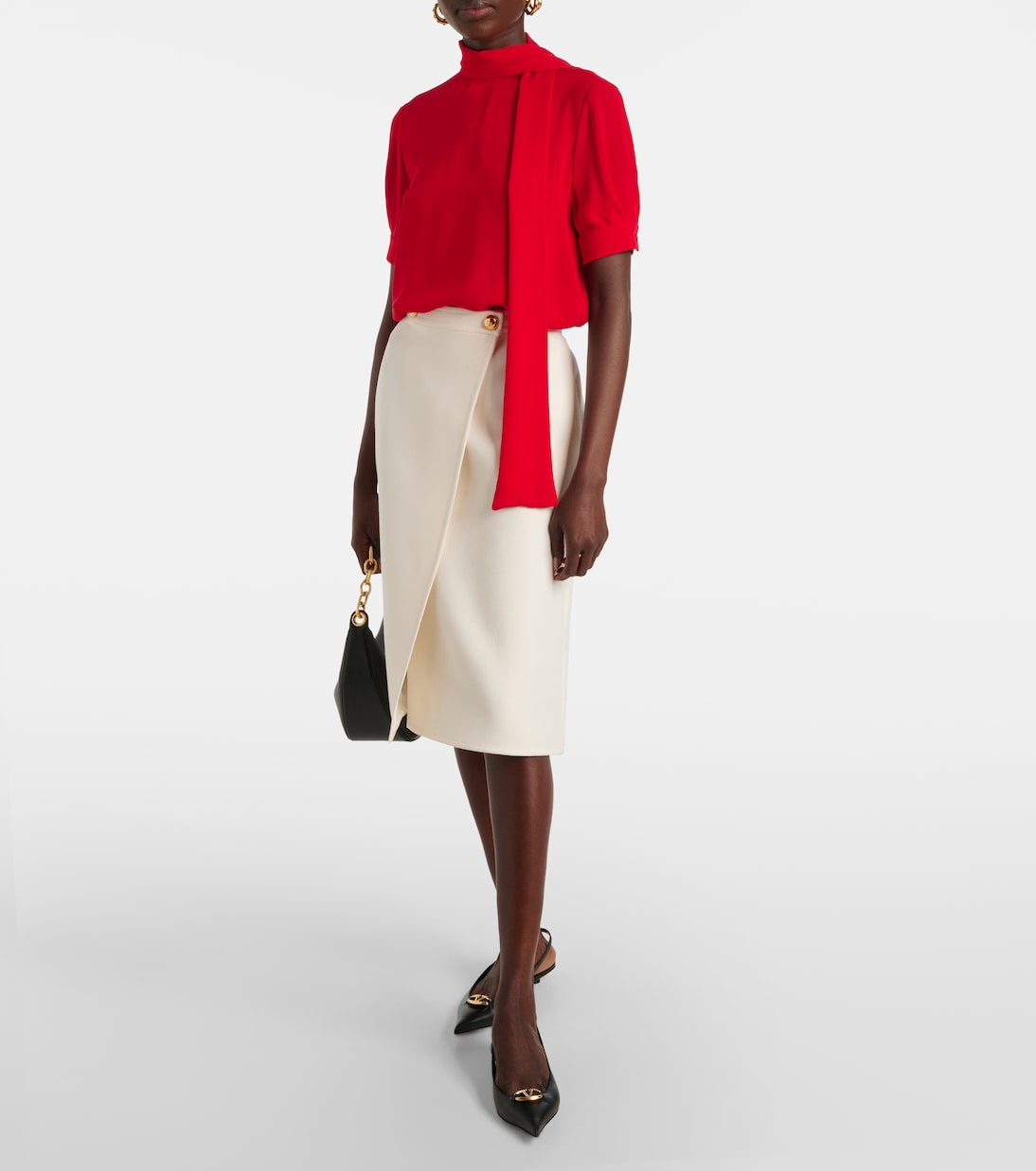 Gonna midi in crepe couture | Valentino