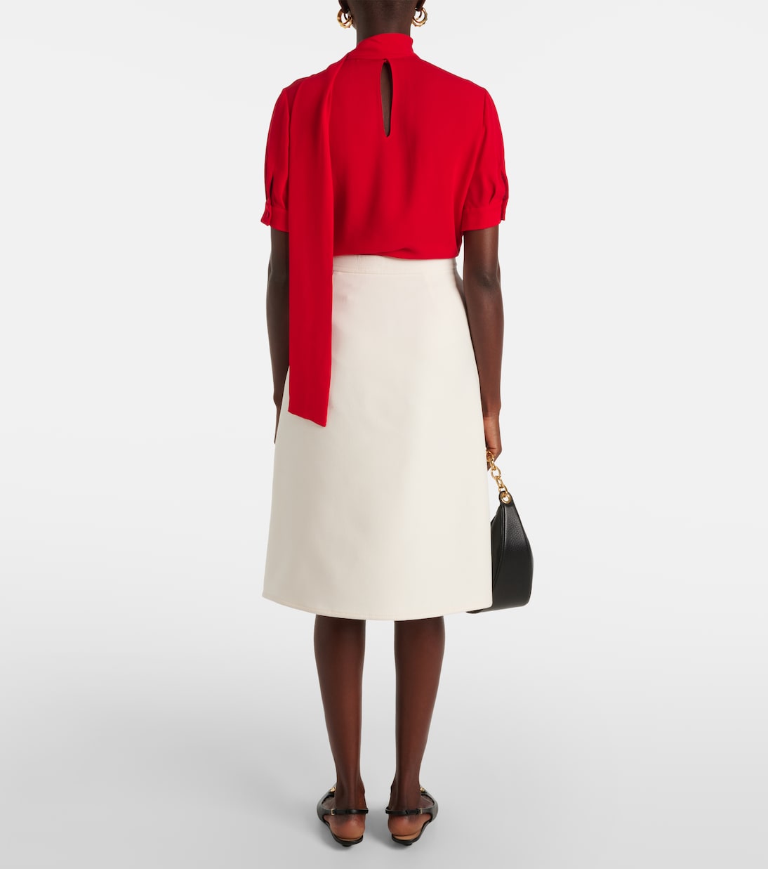 Gonna midi in crepe couture | Valentino