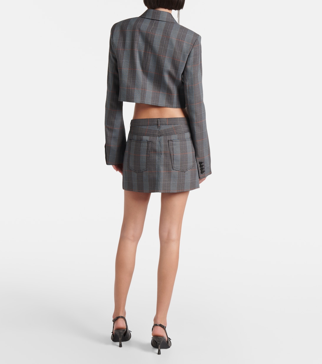 Falda Irinna de mezcla de lana a cuadros | Acne Studios