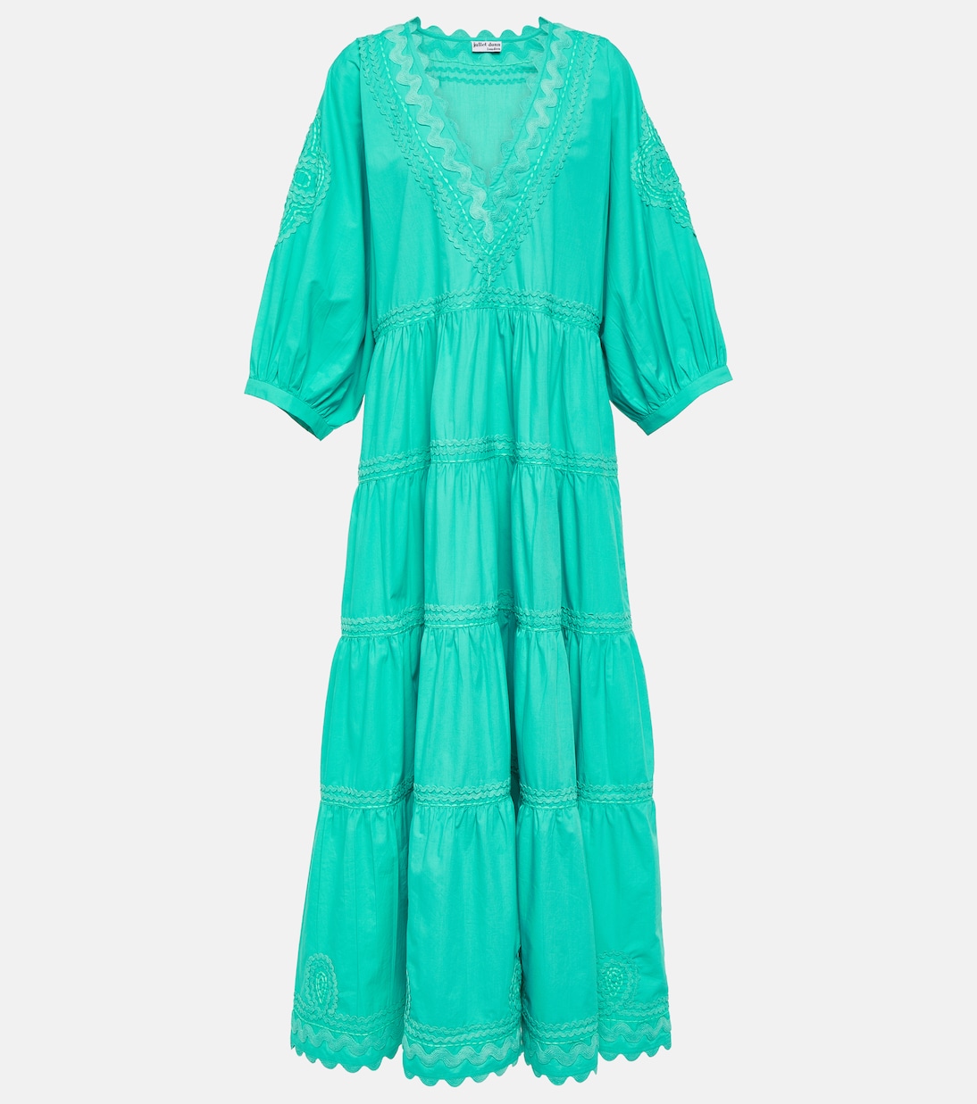 Tiered cotton poplin maxi dress | Juliet Dunn