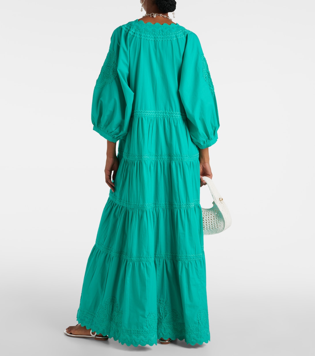 Tiered cotton poplin maxi dress | Juliet Dunn