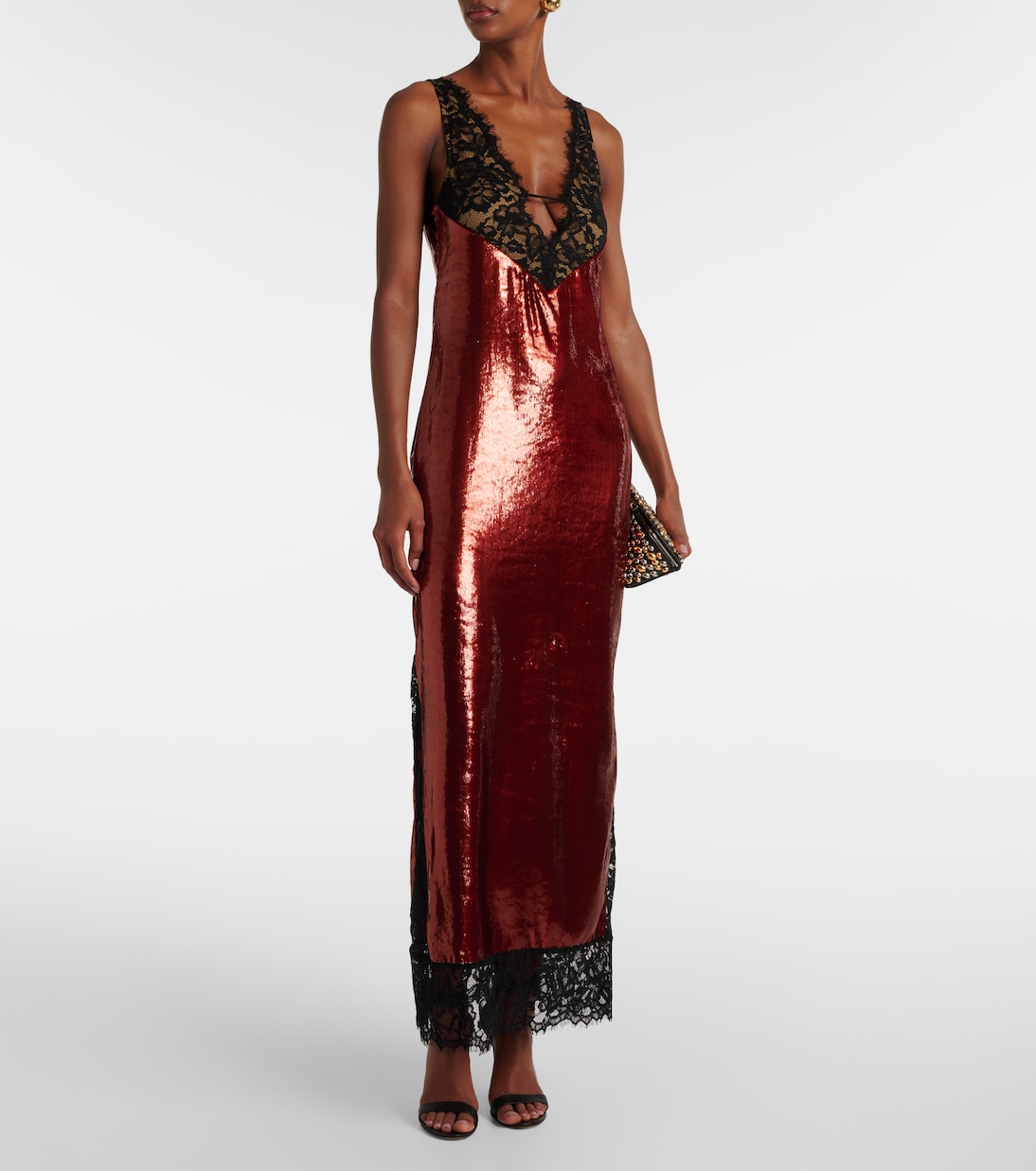 Lace-trimmed sequined gown | The New Arrivals Ilkyaz Ozel