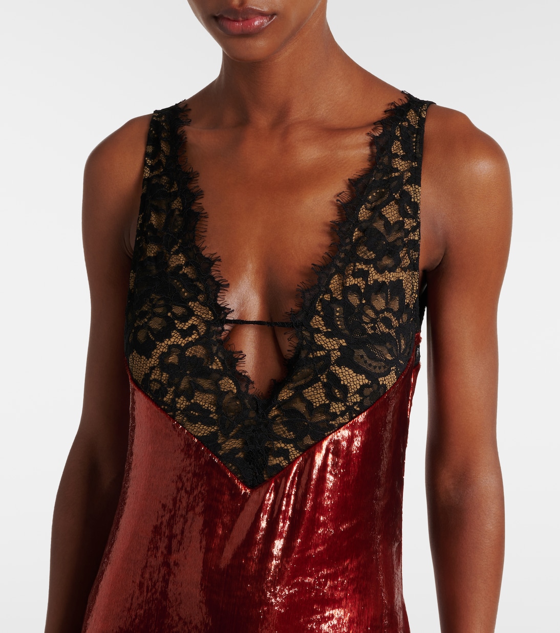 Lace-trimmed sequined gown | The New Arrivals Ilkyaz Ozel