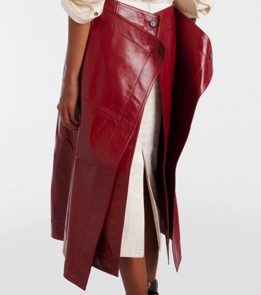 Jupe midi en cuir | Bottega Veneta