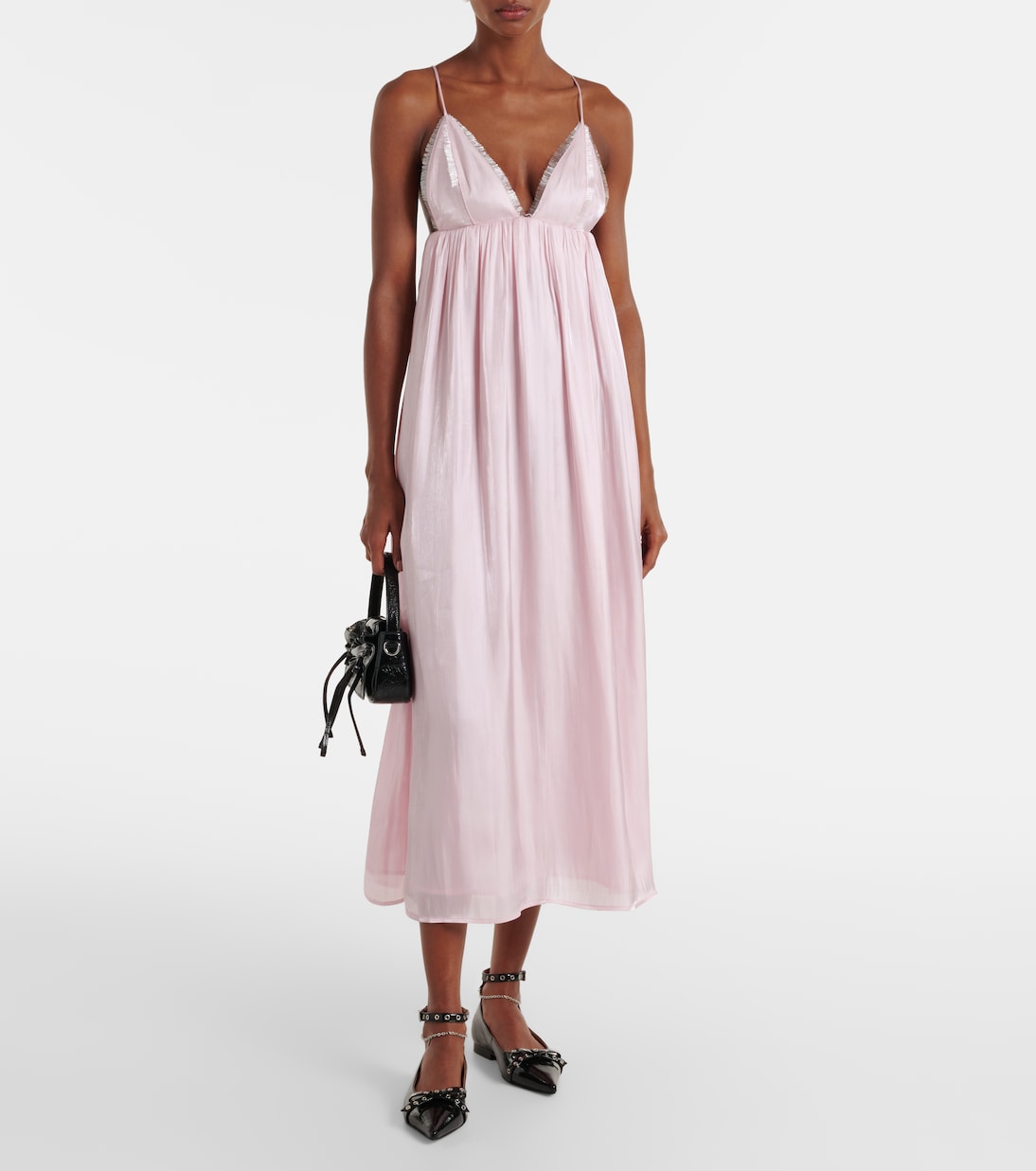 Maxikleid aus Satin | Ganni