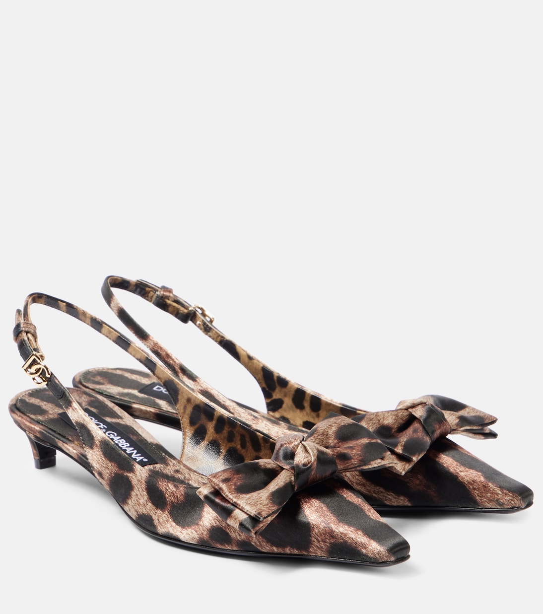 Leo 30 printed satin slingback pumps | Dolce&Gabbana