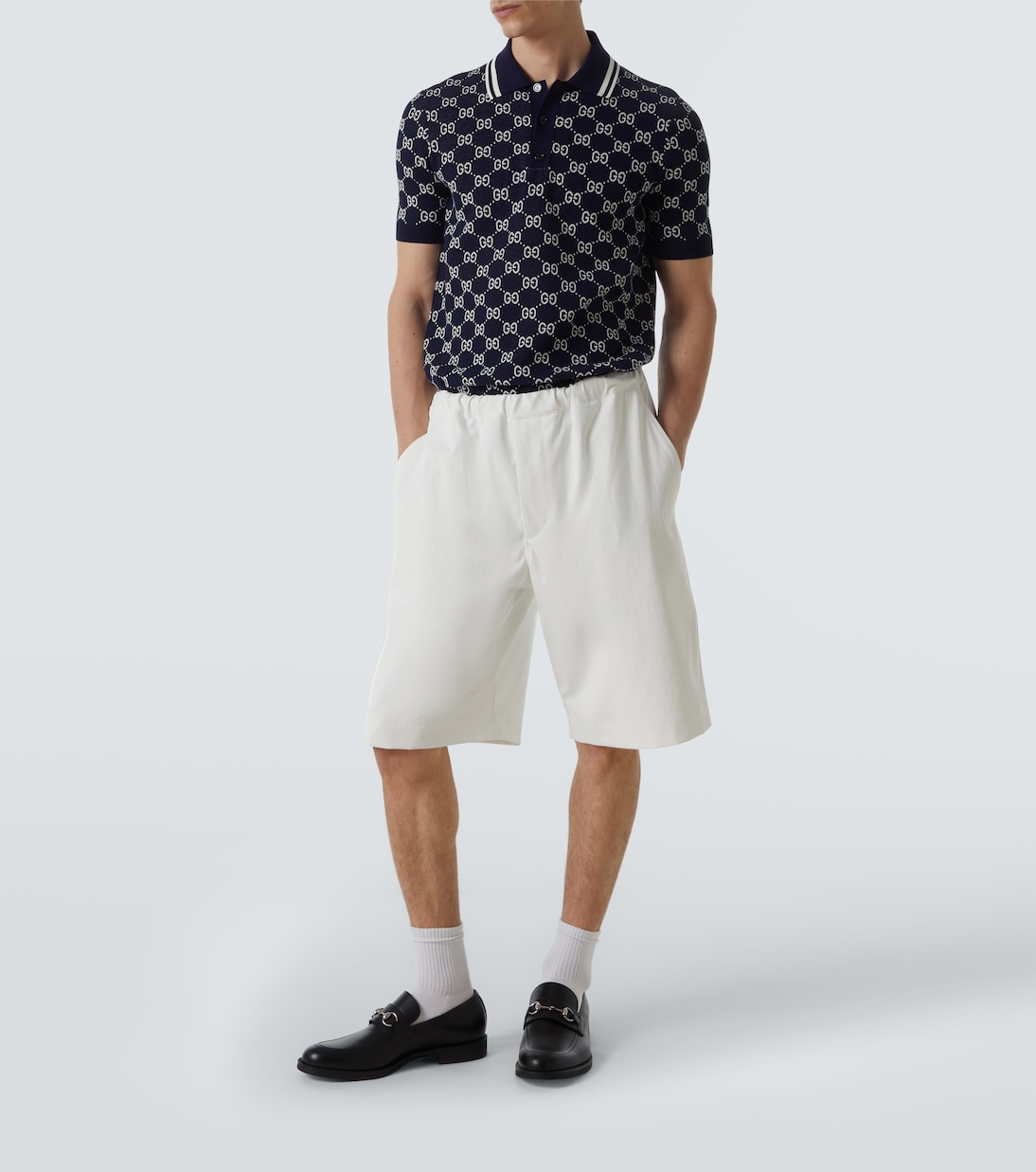 Polo de mezcla de algodón con GG | Gucci